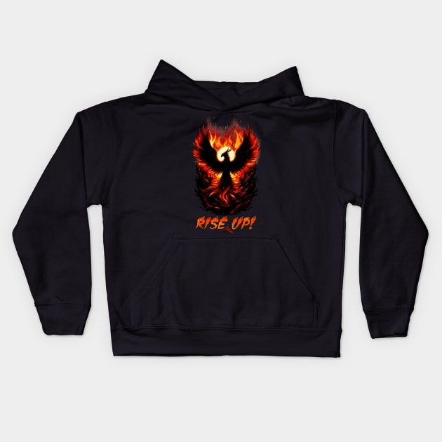 Rise Up: Ignite Your Spirit with our Rebirth Phoenix Design! Kids Hoodie by The Wolf and the Butterfly